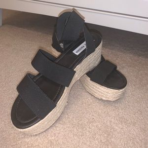 Steve Madden Black Sandals/Espadrilles
